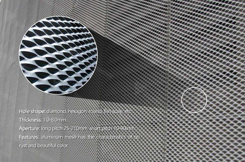 Anodized aluminum stamping mesh plate