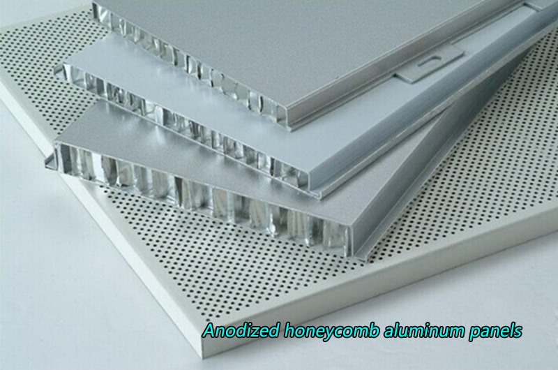 Anodized honeycomb aluminum panels