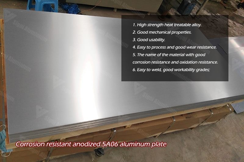 Corrosion resistant anodized 5A06 aluminum plate